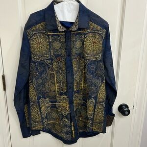 Robert Graham Limited Edition Men’s Embroidered Button Down Size M NWT